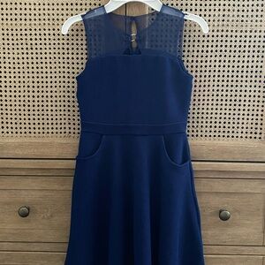 Girls Blush by US Angels size 8 blue fit and flare skater dress.